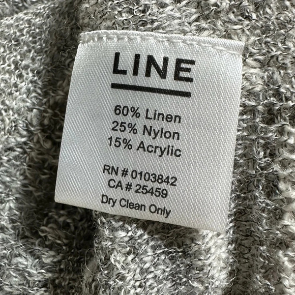 LINE the Label L gray & white lightweight linen blend‎ knit short sleeve top - Picture 4 of 5